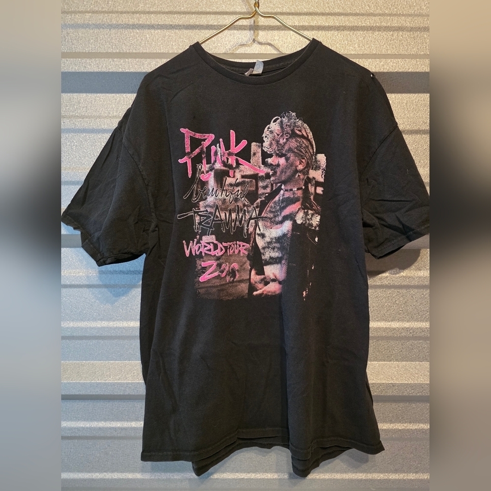 Pink Delta Black Tee with Pink Graphic